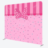 Aperturee - Aperturee Pink Bow Colorful Dots Birthday Pillow Cover Backdrop